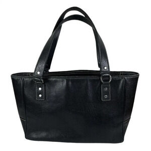 KATE SPADE Women's Black Leather Double Handle Shoulder Bag Purse Tote Large